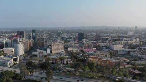 downtown hollywood view with city skyline - los angeles