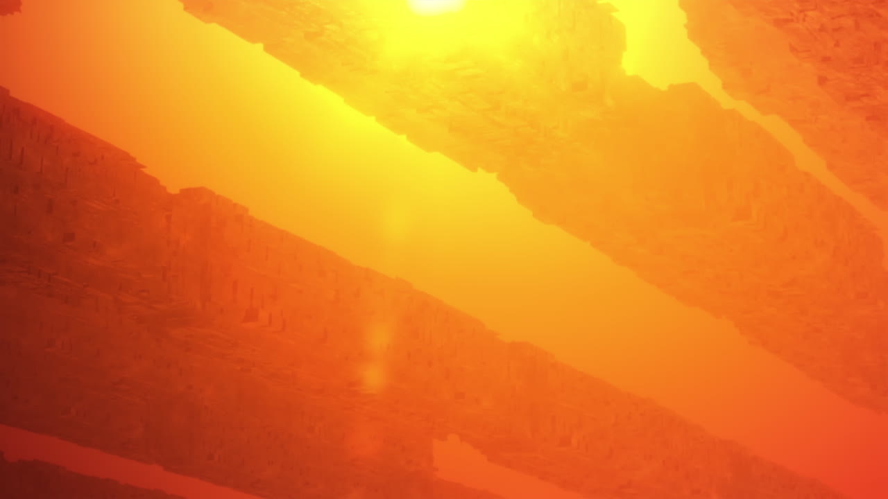 외계인 우주선은 뜨거운, 흐릿한 대기 속에서