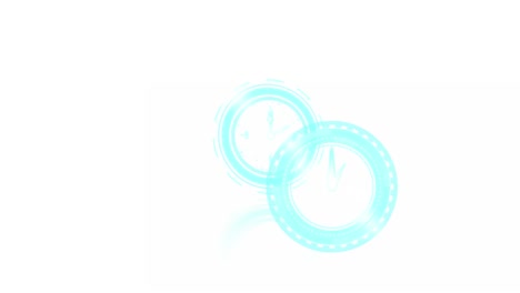 animation of clocks moving fast on white background