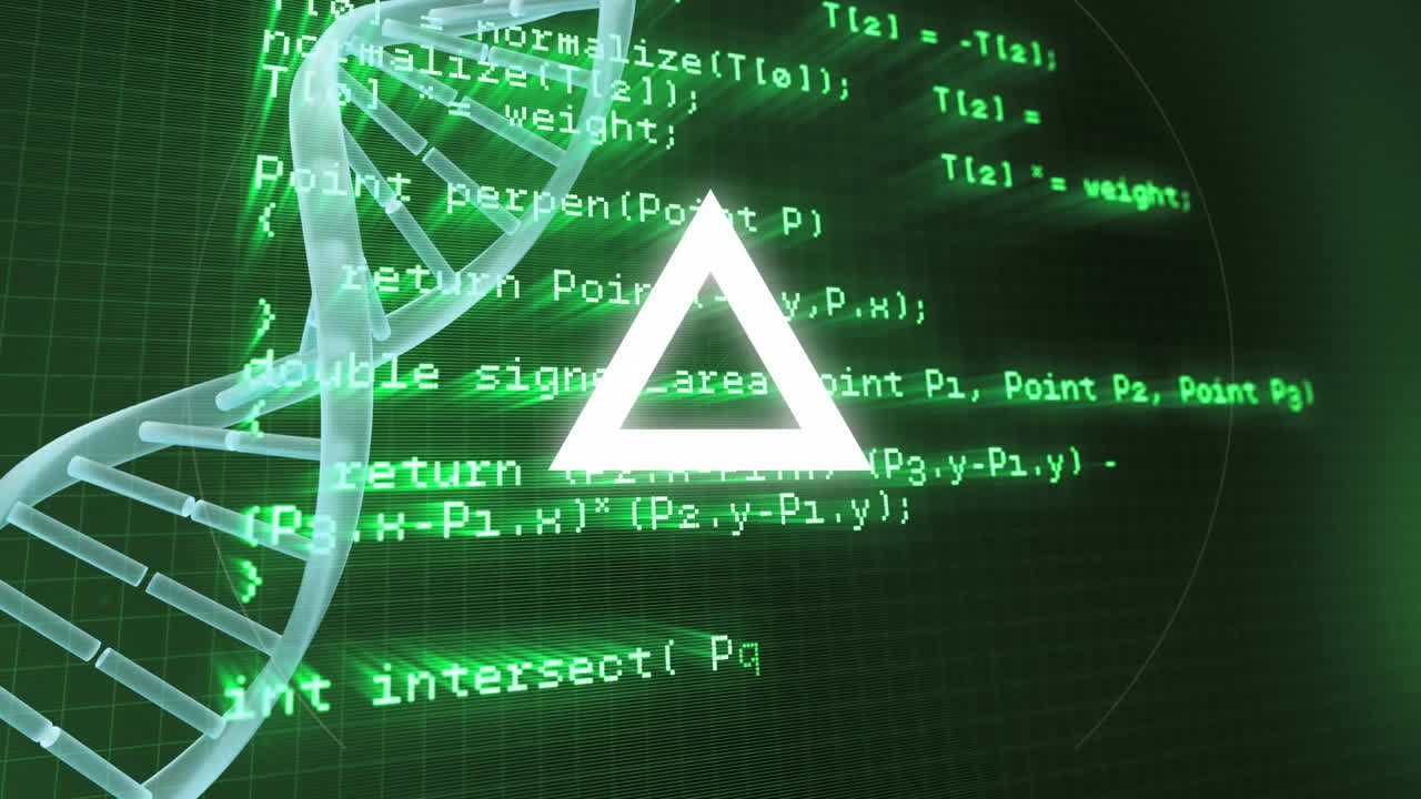 데이터 처리에 대한 dna 가닥 및 범위 스캐닝의 애니메이션