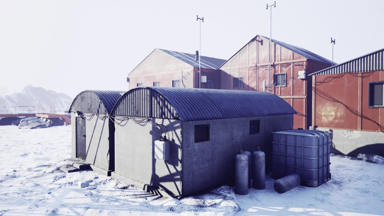 Exploring a remote research facility surrounded by snow and mountains