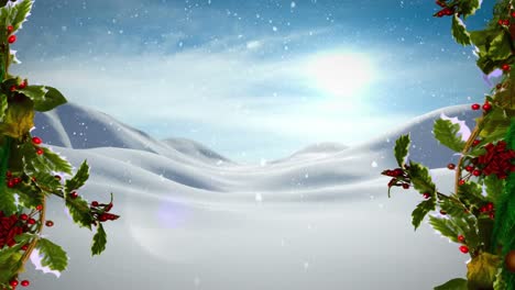 Animation-Des-Weihnachtsheiligen-über-Der-Winterlandschaft