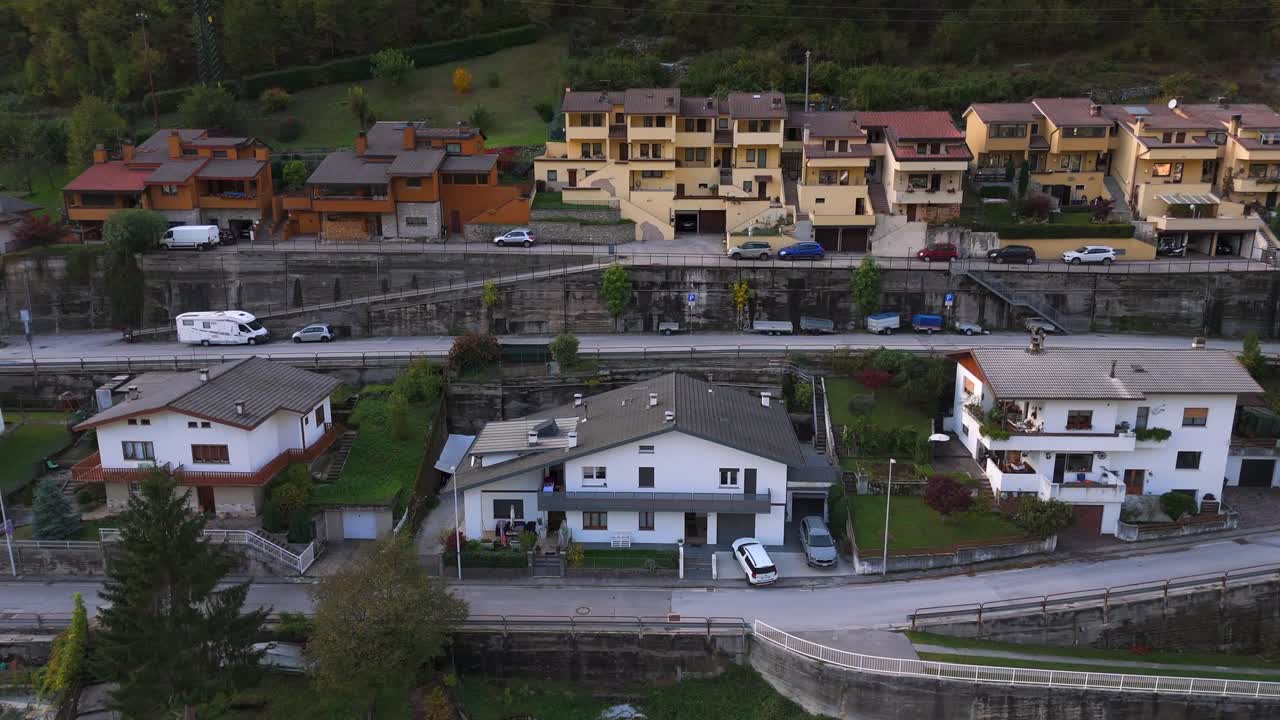 Aerial View of a Residential Area on a Hillside