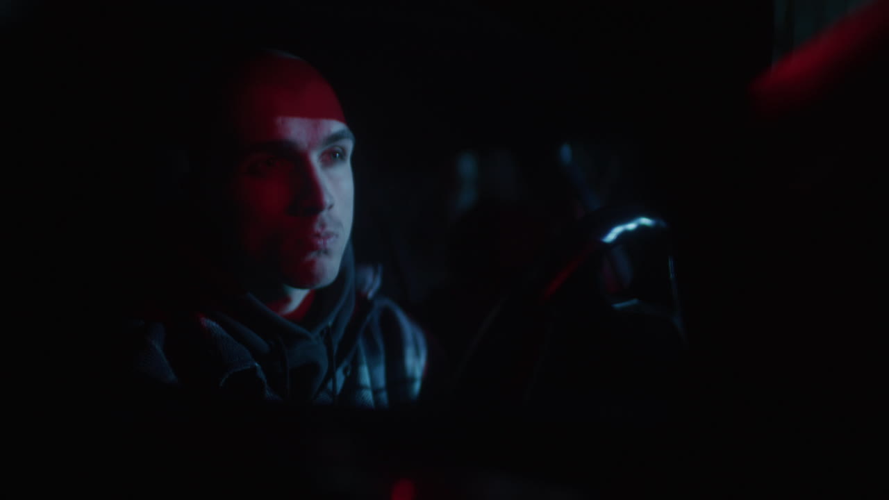 Person Driving at Night