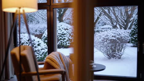 cozy winter morning by the window