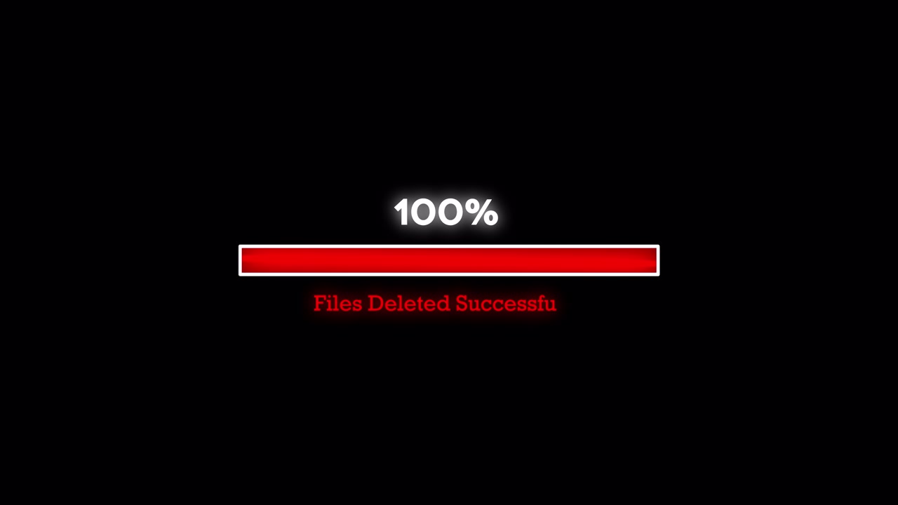 Digital Progress Bar Showing File Deletion Process