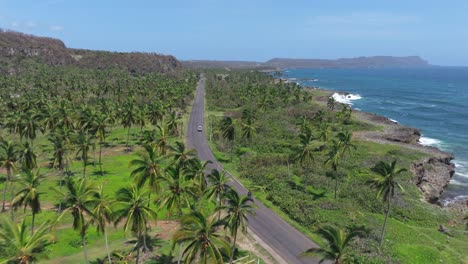 Drone-Volando-Sobre-La-Costa-De-El-Frances-Después-Del-Huracán-Fiona,-Samana-En-República-Dominicana