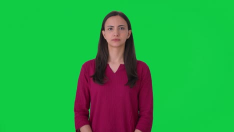 Indian-girl-staring-at-the-camera-Green-screen