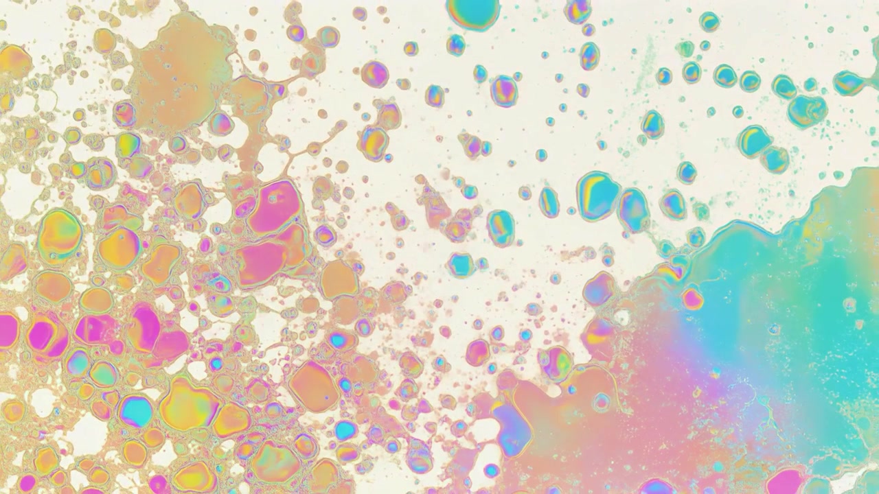 Schizzo astratto di vernice liquida iridescente su sfondo bianco