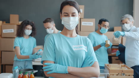 volunteers helping with donation drive
