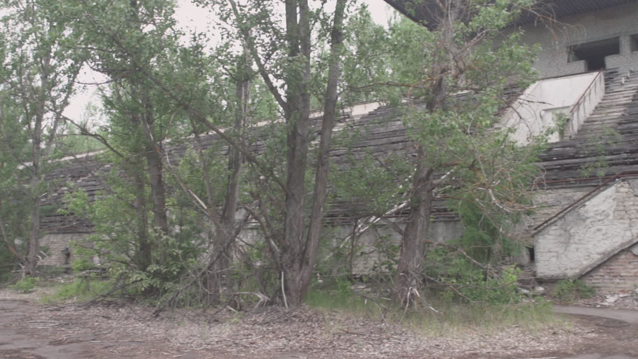 Shot of an abandoned radioactive building in Pripyat exclusion zone, near Chernobyl Powerplant, Ukraine.