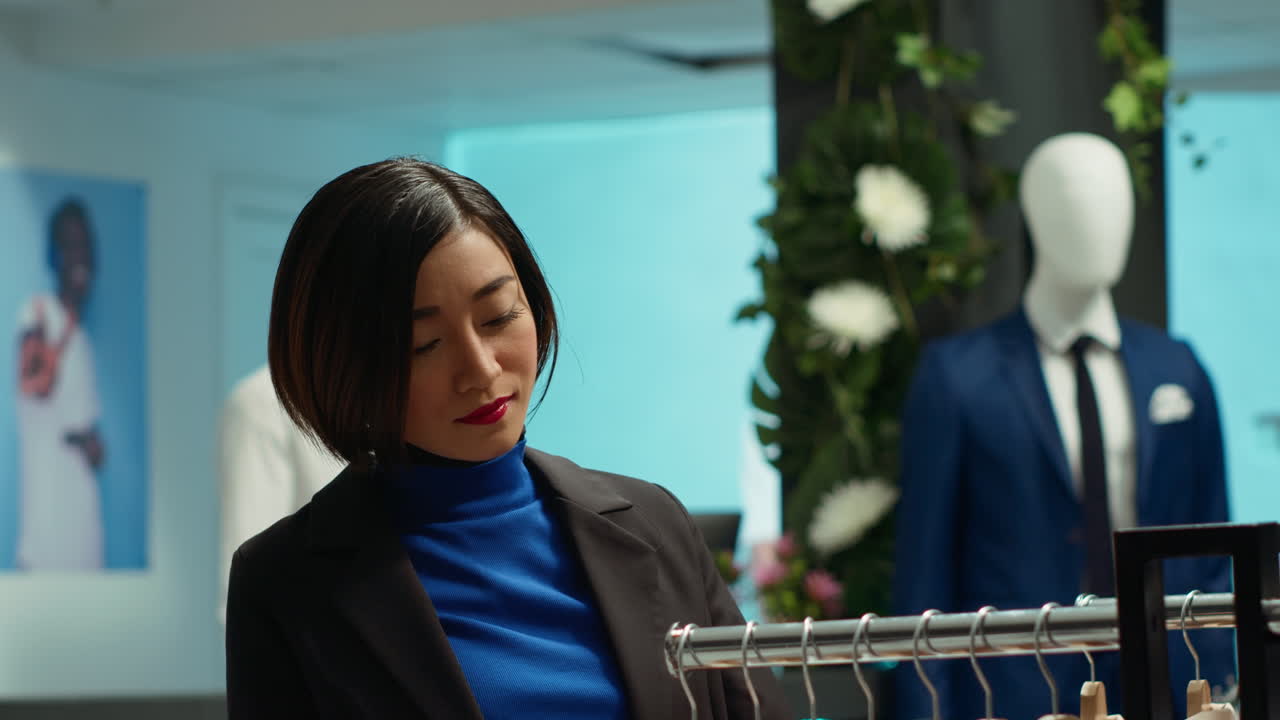 옷 가게 에 있는 여자