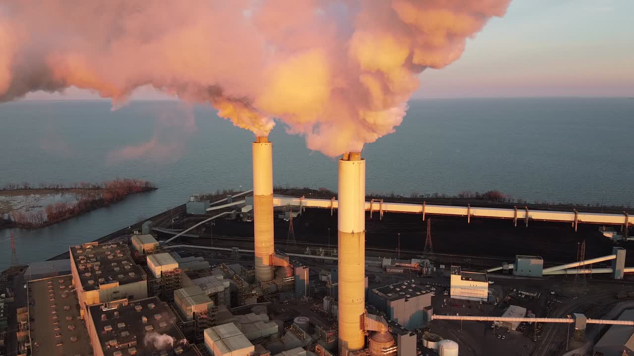 Smoke coming from a Coal Fired Electrical Monroe PowerPlant