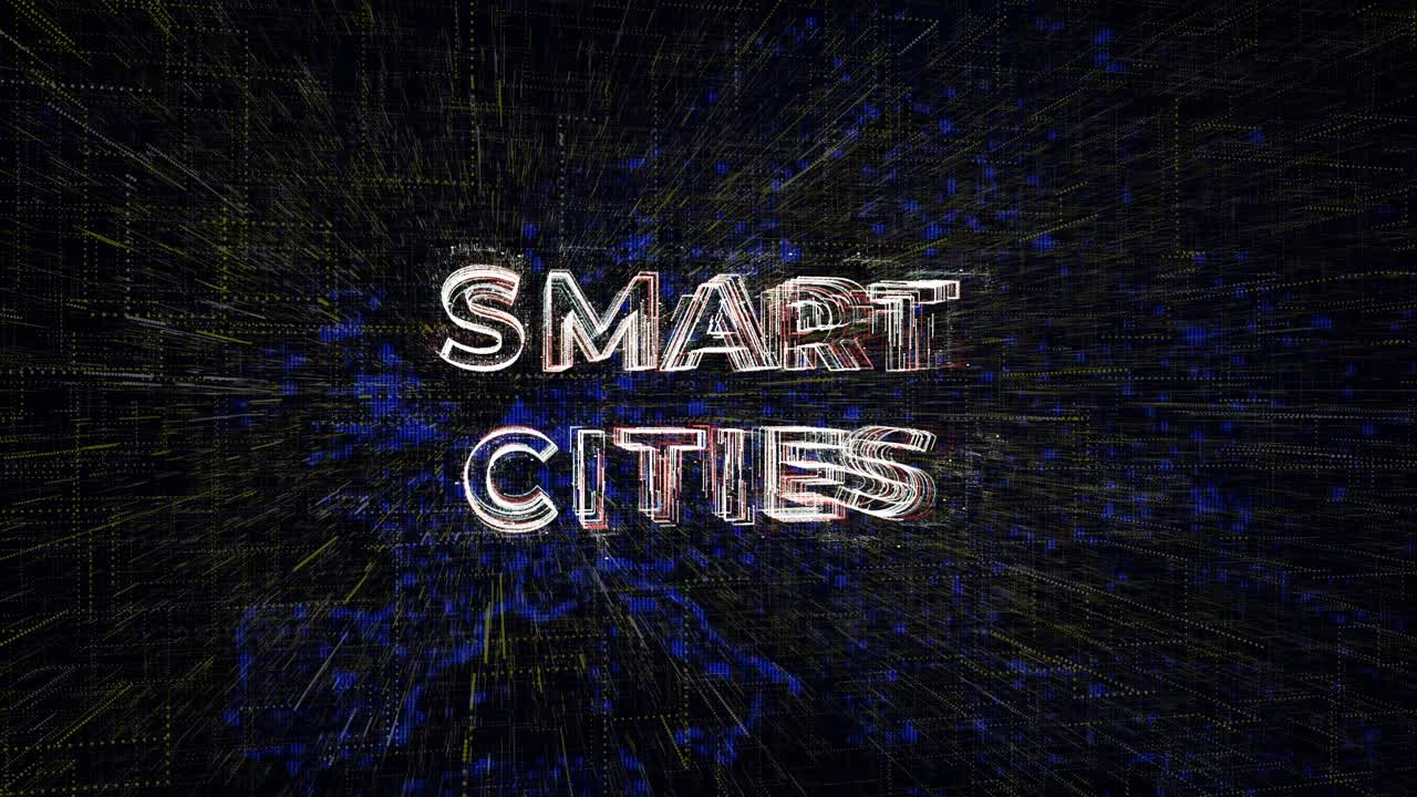 Smart cities motion graphics animation, copy space background