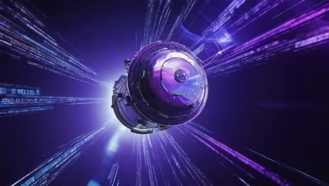 futuristic satellite in a digital space