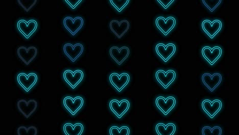 neon blue hearts pattern