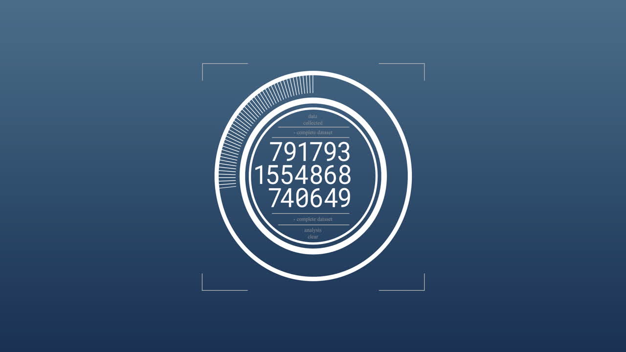 Animation of scope with data processing over blue background