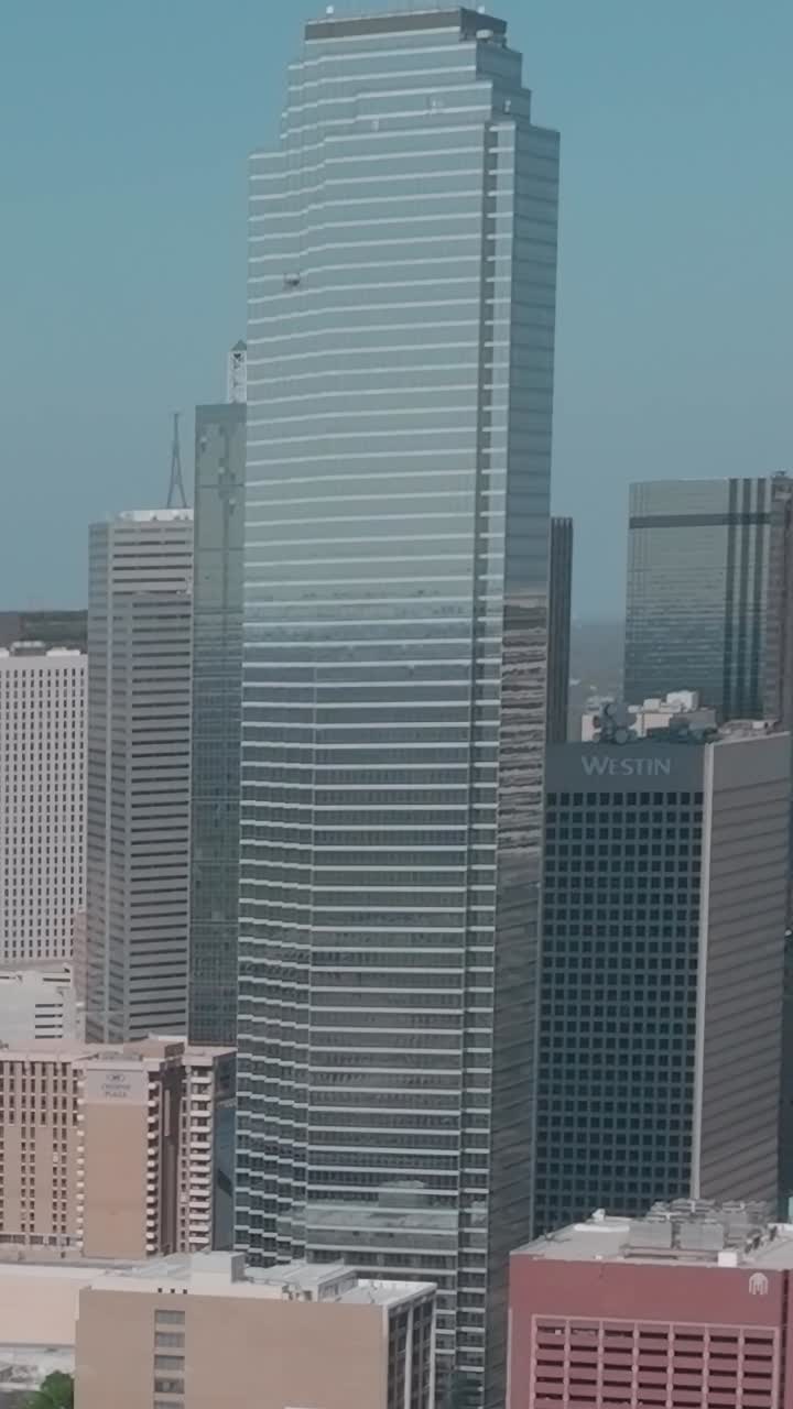 Skyline del centro di Dallas ripresa da una vista aerea in Texas