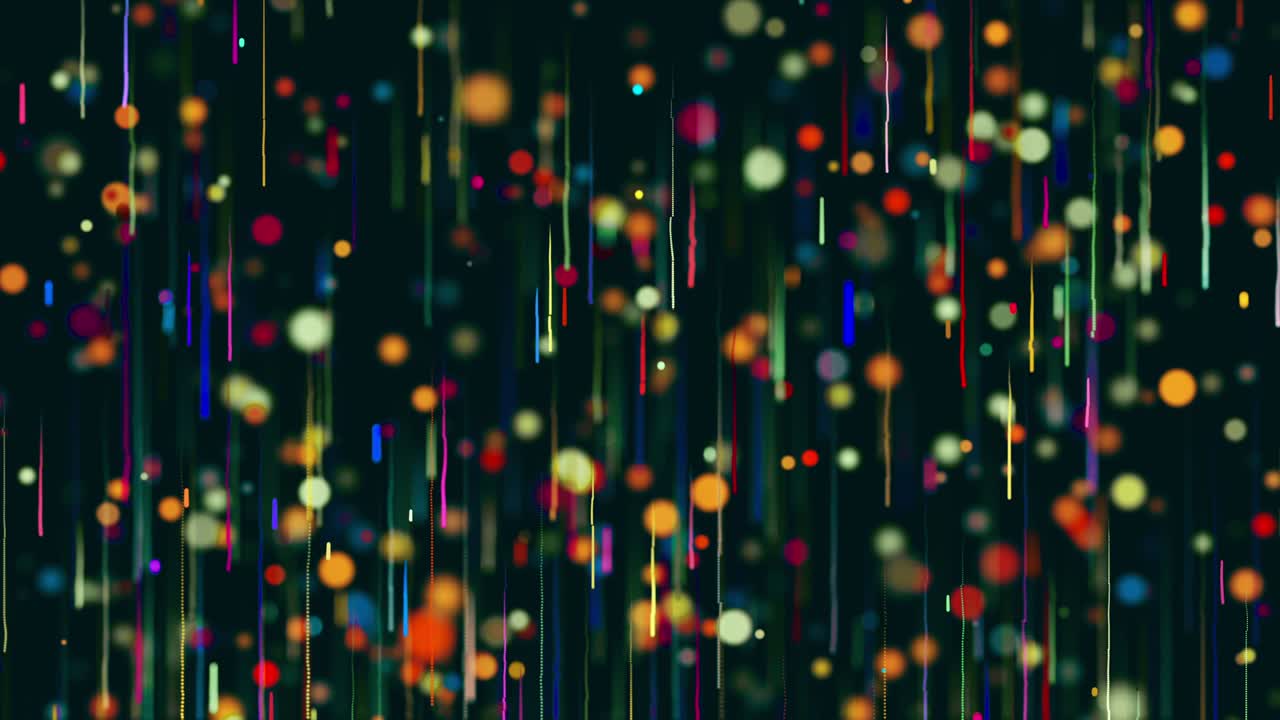 다양한 색상의 추상적인 움직이는 입자