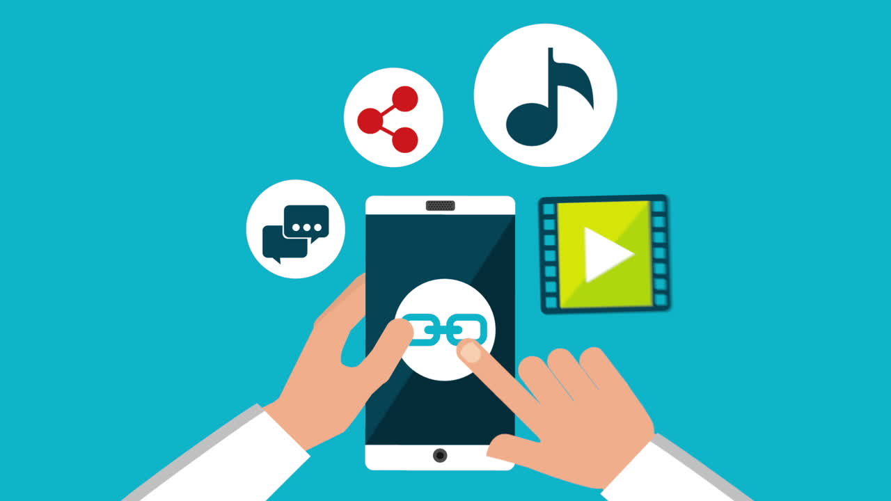 usando el teléfono inteligente con las manos de la tecnología de las redes sociales