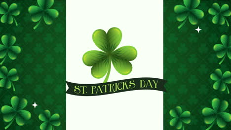 st patricks day animated card with lettering and clovers