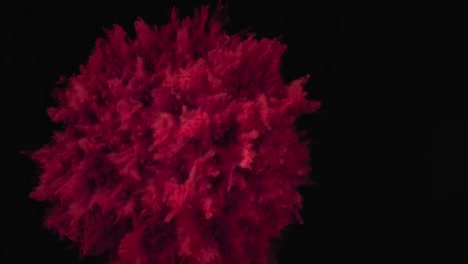 red color exploding. motion video