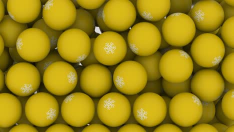 animación de bucle bolas que caen con el signo de copo de nieve