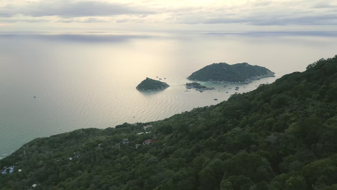 aerial de koh tao y la isla de nang yuan, tailandia destino de viajes de vacaciones para buceo y buceo