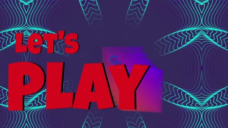 animation of lets play text over green shapes