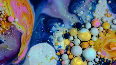 colorful paint and bubbles abstract background 4k video