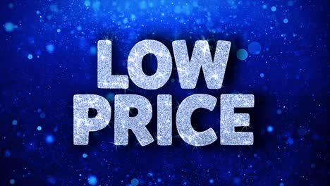 low price glitter text on blue background