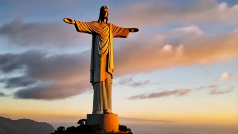 christ the redeemer statue at sunset