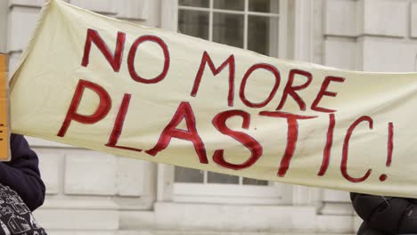 no more plastic protest banner