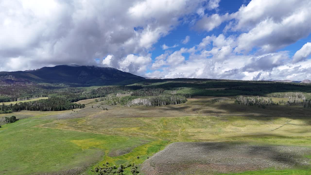 Aerial View of Beautiful Landscape of Elk Mountains in Colorado USA on Sunny Summer Day, Drone Shot