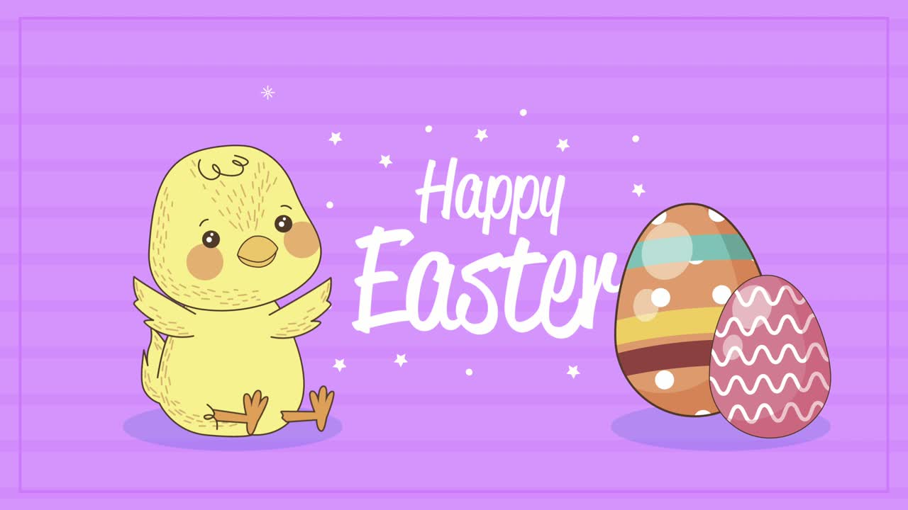 felice celebrazione delle lettere di pasqua con pollo e uova