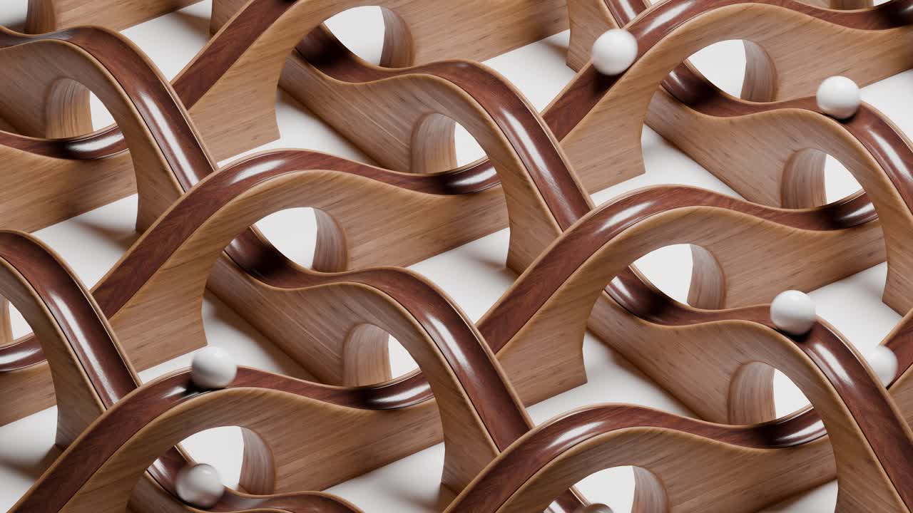 patrón geométrico de madera abstracto con bolas