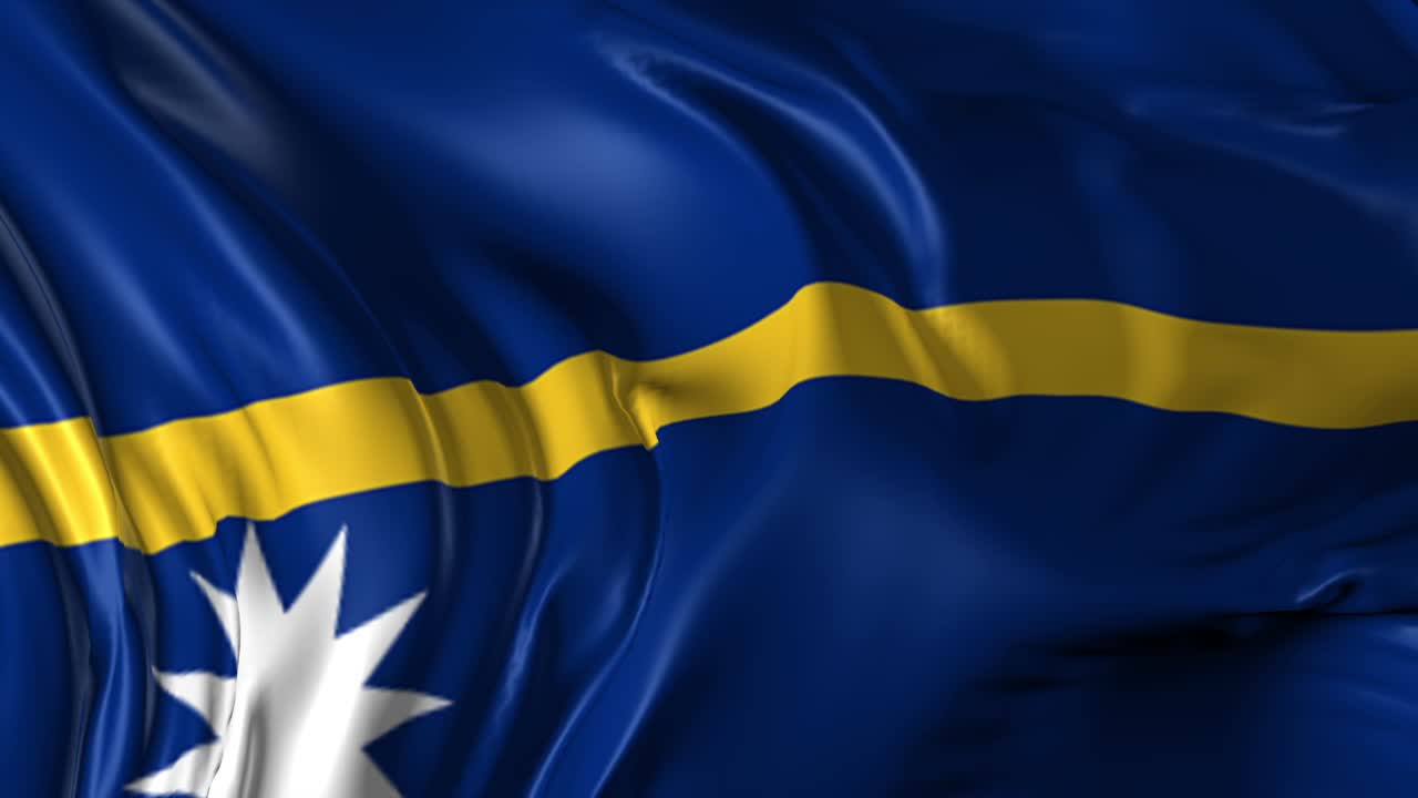 hermosa animación en 3d de la bandera de nauru en modo de bucle