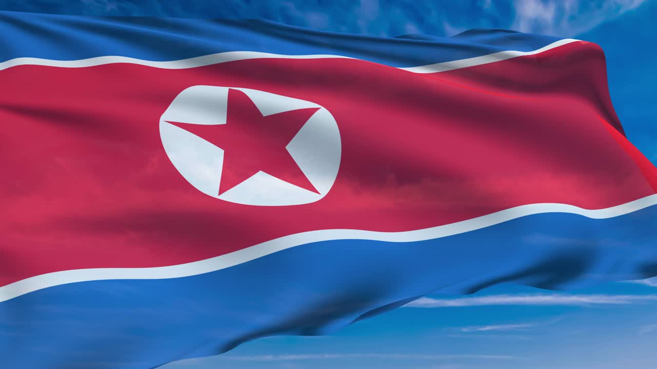 구름이 가득한 하늘을 배경으로 직물 구조로 된 북한의 발 (loopable)