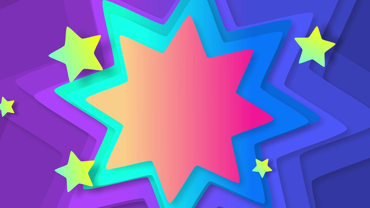 Animasi Starburst Potongan Kertas Dinamis dengan Warna Gradien
