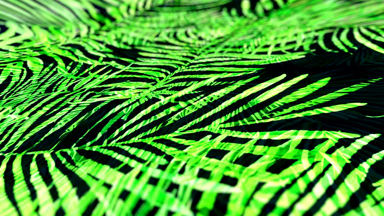 fondo abstracto con hojas de palma tropicales de acuarela dibujadas a mano. secuencia de bucle sin costuras de 4k.