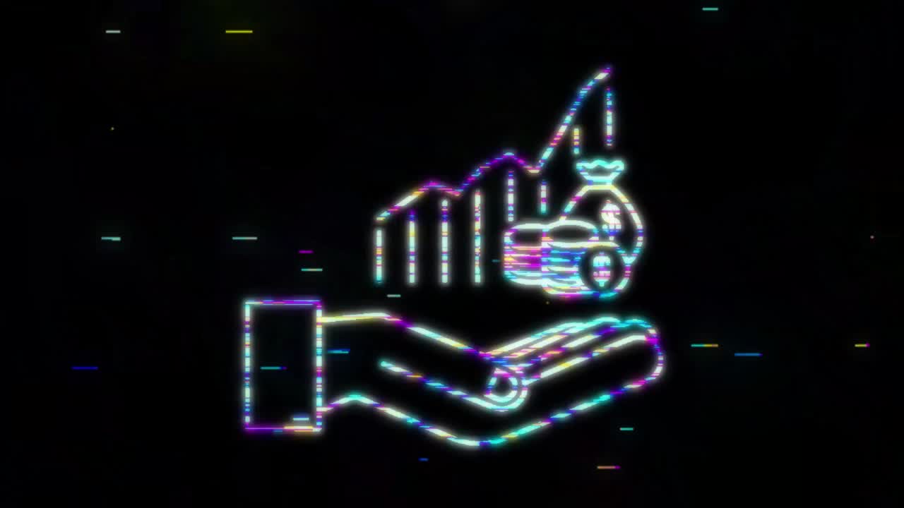 dinero de ganancias o presupuesto. efectivo y gráfico ascendente flecha en las manos. ganancias de capital, beneficio. gráfico de movimiento