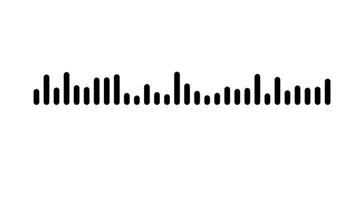 Animated Audio Waveform Visualizer on White Background