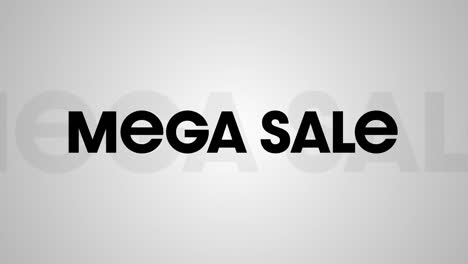 animación digital del texto de mega venta con efecto de sombra contra un fondo gris