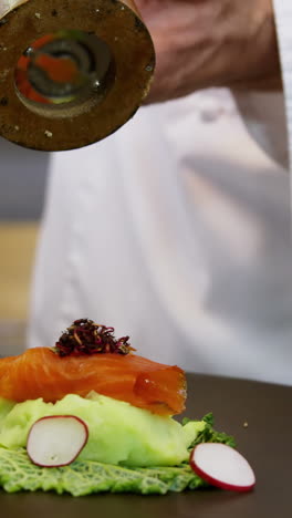 chef seasoning a plate