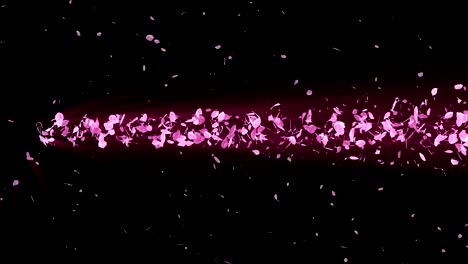 espiral partícula brillante de las flores de cerezo. patrón sakura. baile de cerezo japonés. vórtice de pétalos rosados. animación de bucle abstracto.