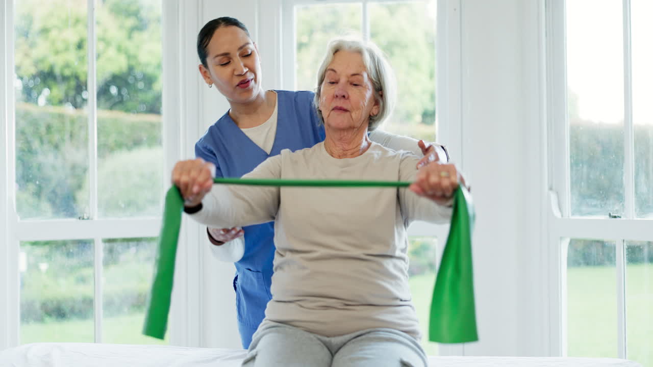 간호사, 노인 여성 및 물리 치료