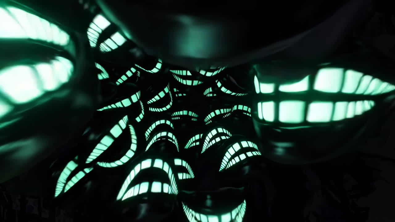 caras abstractas de dientes brillantes