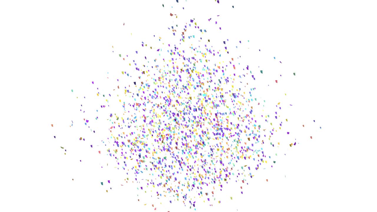 explosión de confeti multicolor con canal alfa para componer en cualquier fondo