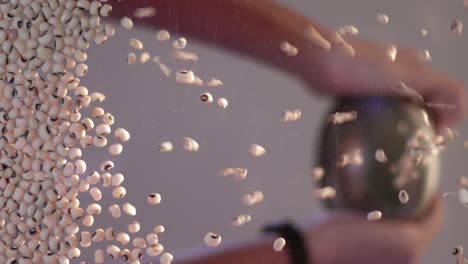 pouring black eyed peas