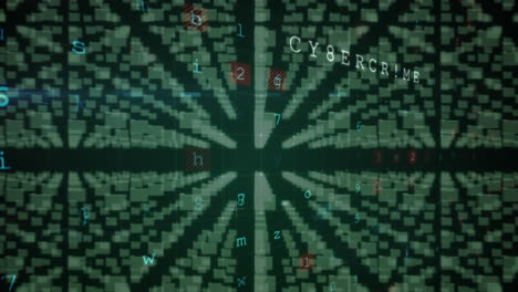 animación del procesador, los números y el candado de seguridad en línea